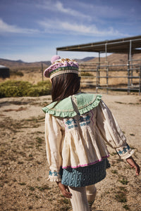 Cotton woven embroidered blouse vintage inspired child. – Apolina