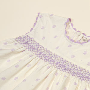 Apolina - Gigi Hand Smocked Short Set in Studio Calico Cream - Child