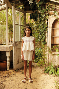 トップス Apolina GIGI SHORT SET 7-9Y Apolina - Gigi Hand Smocked Short Set in Studio Calico Cream - Child