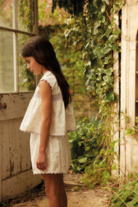 Apolina - Gigi Hand Smocked Short Set in Studio Calico Cream - Child