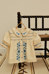 Cotton woven embroidered blouse vintage inspired child. – Apolina