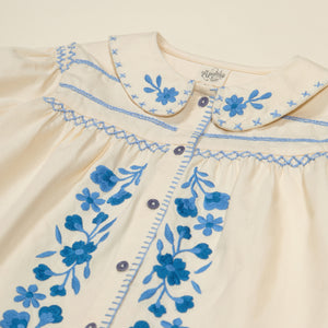 Cotton woven embroidered blouse vintage inspired child. – Apolina