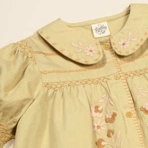 Apolina - Heidi Vintage-Inspired Blouse in Cloud - Child