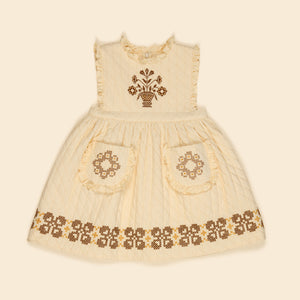 ワンピース Apolina ida dress Apolina - Ida Quilted Dress in Cream - Child