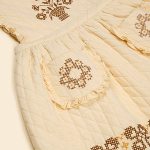 値下げ！apolina ida dress MTO Apolina - Ida Quilted Dress in Cream - Child