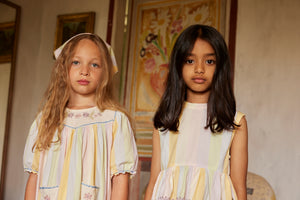 Cotton woven embroidered dress vintage inspired child. – Apolina