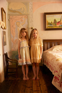 ワンピース Apolina / Lucinda Sundress - Cloud 3-5y Cotton woven embroidered dress vintage inspired child. – Apolina
