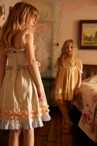 ワンピース Apolina / Lucinda Sundress - Cloud 3-5y Cotton woven embroidered dress vintage inspired child. – Apolina