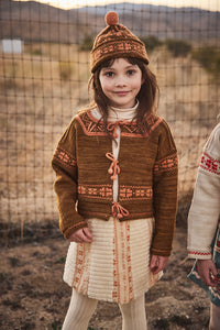 Cotton woven embroidered skirt vintage inspired child. – Apolina