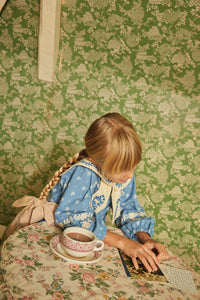 Apolina - Maggie Sailor Blouse in Mountain Calico Blue - Child