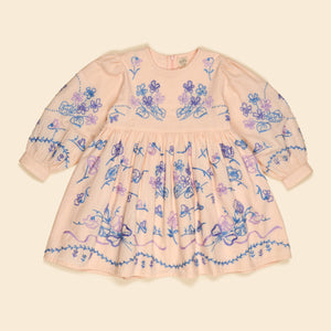 Apolina - Mura Hand Embroidered Dress in Blossom - Child