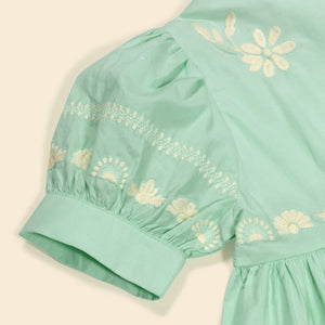 Cotton woven embroidered dress vintage inspired child. – Apolina