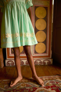 Cotton woven embroidered dress vintage inspired child. – Apolina