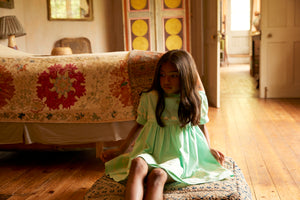 Cotton woven embroidered dress vintage inspired child. – Apolina