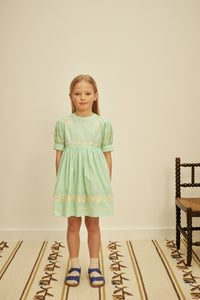 Cotton woven embroidered dress vintage inspired child. – Apolina