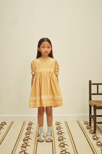 Cotton woven embroidered dress vintage inspired child. – Apolina