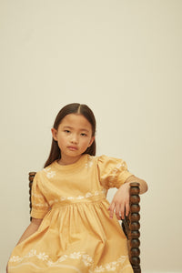 Cotton woven embroidered dress vintage inspired child. – Apolina