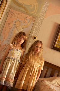Cotton woven embroidered dress vintage inspired child. – Apolina