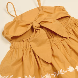 Apolina - Magrit Embroidered Tie Back Suntop in Tangerine - Child