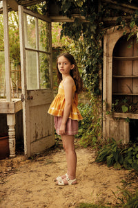Apolina - Magrit Embroidered Tie Back Suntop in Tangerine - Child