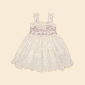 Apolina - Margarette Shirred Dress in Studio Calico Cream - Child Apolina - Margarette Shirred Dress in Studio Calico Cream - Child
