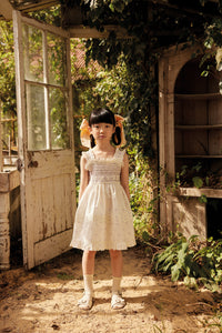 Apolina - Margarette Shirred Dress in Studio Calico Cream - Child