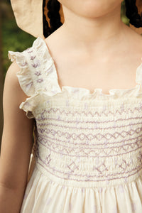 Apolina - Margarette Shirred Dress in Studio Calico Cream - Child