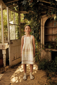 Apolina - Minerva Embroidered Dress in Studio Calico Cream - Child