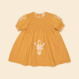 Apolina - Noemie Cotton Dress in Tangerine