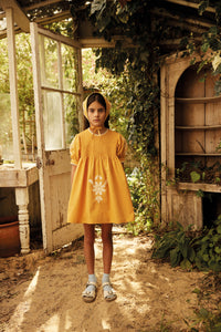 Apolina - Noemie Cotton Dress in Tangerine - Child