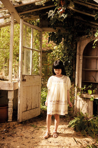 Apolina - Patsy Ribbons Embroidered Dress in Cream - Child