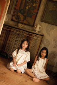 Apolina - Patsy Ribbons Embroidered Dress in Cream - Child