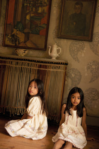 Apolina - Patsy Ribbons Embroidered Dress in Cream - Child