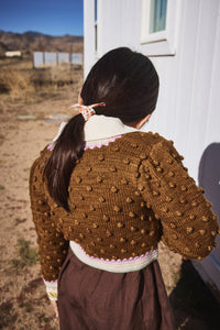 Cotton knitted popcorn cardigan vintage inspired child. – Apolina