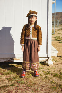 Cotton knitted popcorn cardigan vintage inspired child. – Apolina