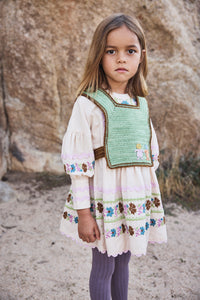 Cotton woven embroidered dress vintage inspired child. – Apolina