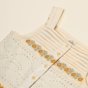 Apolina - Rosalie Broderie Panel Suntop in Cream - Child