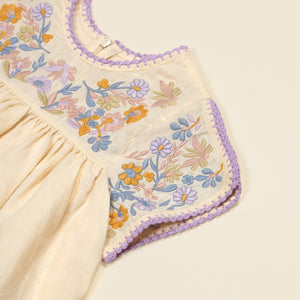 Apolina - Stevie Embroidered Linen Blouse in Cream - Child Apolina - Stevie Embroidered Linen Blouse in Cream - Child