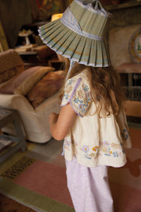 Apolina - Stevie Embroidered Linen Blouse in Cream - Child
