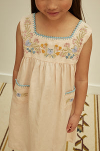 Cotton woven embroidered dress vintage inspired child. – Apolina
