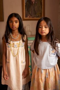 Cotton woven embroidered dress vintage inspired child. – Apolina