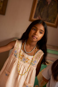 Cotton woven embroidered dress vintage inspired child. – Apolina