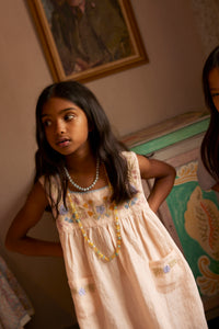 Cotton woven embroidered dress vintage inspired child. – Apolina