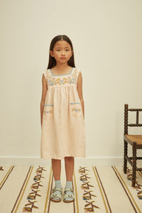 Cotton woven embroidered dress vintage inspired child. – Apolina