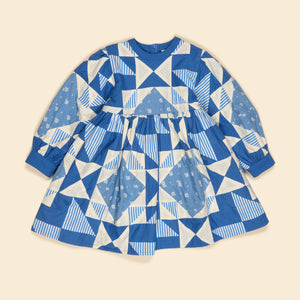 Apolina - Theodora Patchwork Dress in Lake Blue - Child