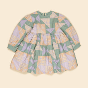ワンピース apolina patchwork dress 3-5y Apolina - Theodora Patchwork Dress in Soft Heathers - Child