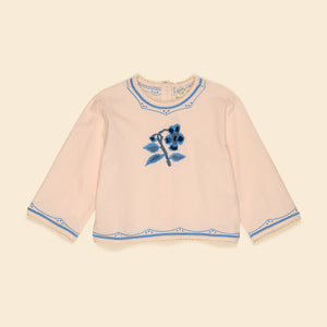 【美品】Apolina Embroidered Blouse 3-5y Apolina - Tova Rug Flower Blouse in Blossom - Child