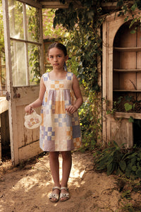 t*様 TABITHA PATCHWORK DRESS 2-3y apolina Apolina - Tabitha Patchwork Dress in Multi Lavender - Exclusive