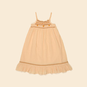 Apolina - Tammy Embroidered Midi Sundress in Peach Yogurt - Child