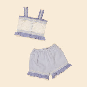 その他 Apolina Theodora shorts set 5/7 Apolina - Theodora Frill Short Set in Blue-lilac/ Lilac-grey - Child
